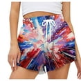 thumbnail image 1 of CFLVAEK Shorts Rouges Blancs Bleus pour Femmes Été Décontracté Taille Élastique avec Cordon Shorts Patriotiques 4 Juillet Shorts de Plage Vacances avec Poches TTG, 1 of 4