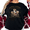 Black-5, variant on Women's Watercolor Sleeping Easter Bunny in Wildflower Meadow with Butterflies Graphic T Shirt Short Sleeve Round Neck Top Black S-5XL
