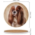thumbnail image 2 of GZHJMY 6Pcs Round Cavalier King Charles Spaniel Portrait Ceramic Coasters with Cork-Backed for Coffee Drink, Cup Mat Absorbent Stone Coasters, 2 of 5