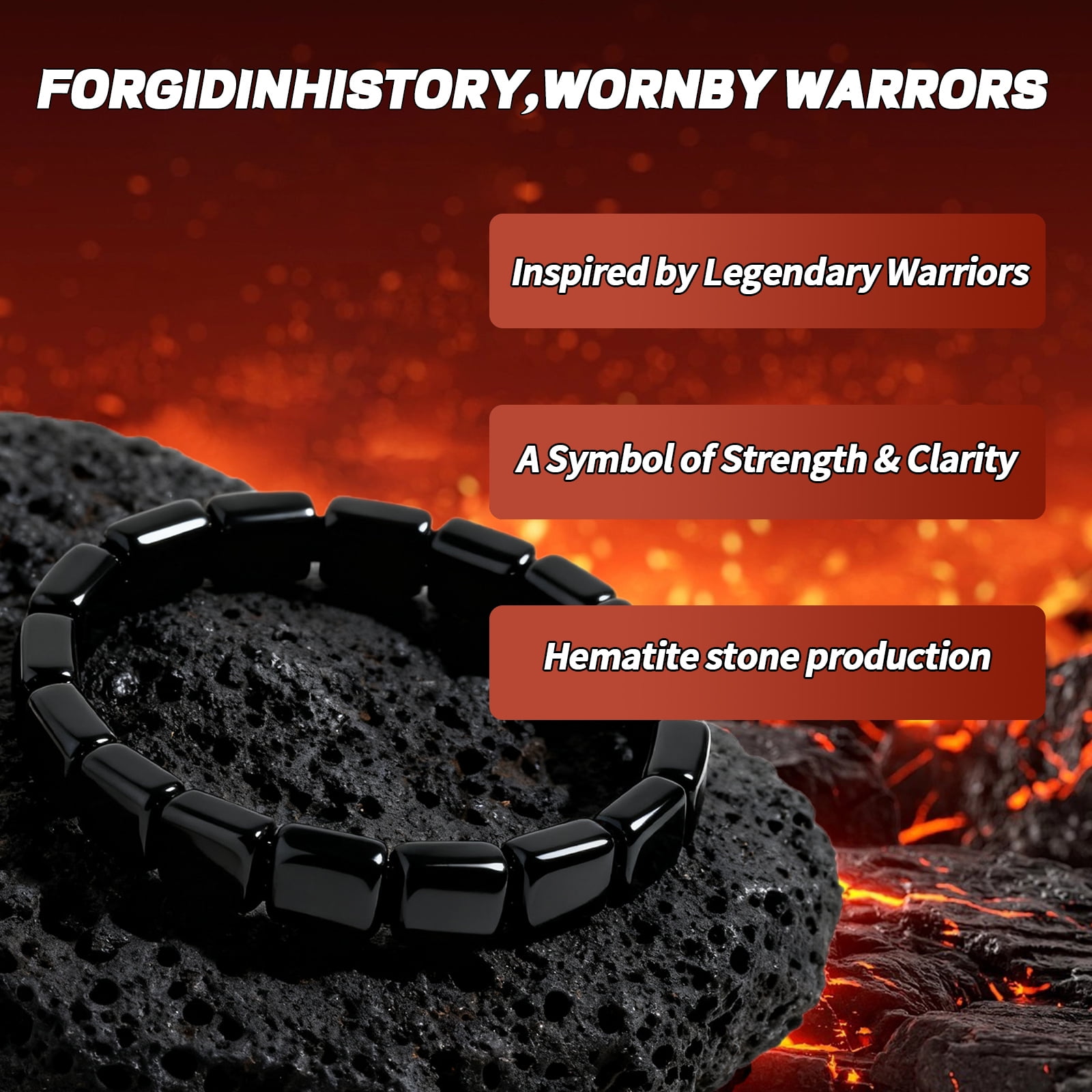 Hematite Bracelet for Men, Natural Hematite Stretch Bracelet, Reclaim Your Confidence, Stylish Restore Confidence Inspirational Jewelry, Male Energy Inspirational Gift Jewelry(2)