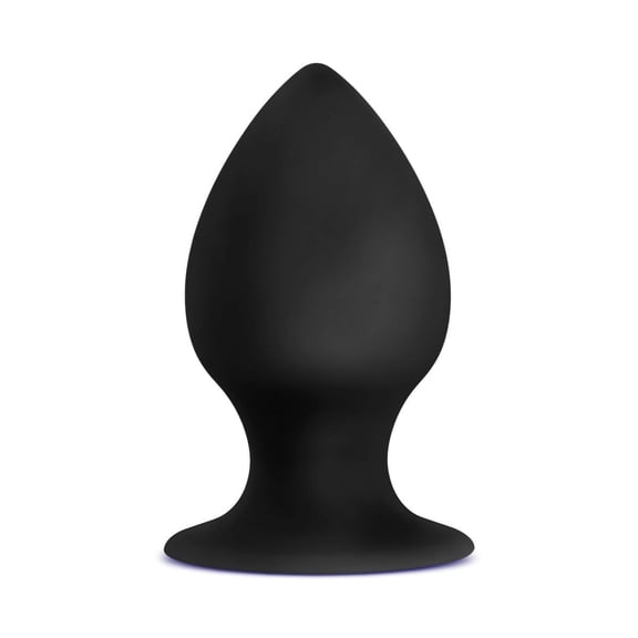 Eden Silicone Anal Plug with Girthy Tapered Body & Suction Base, Black