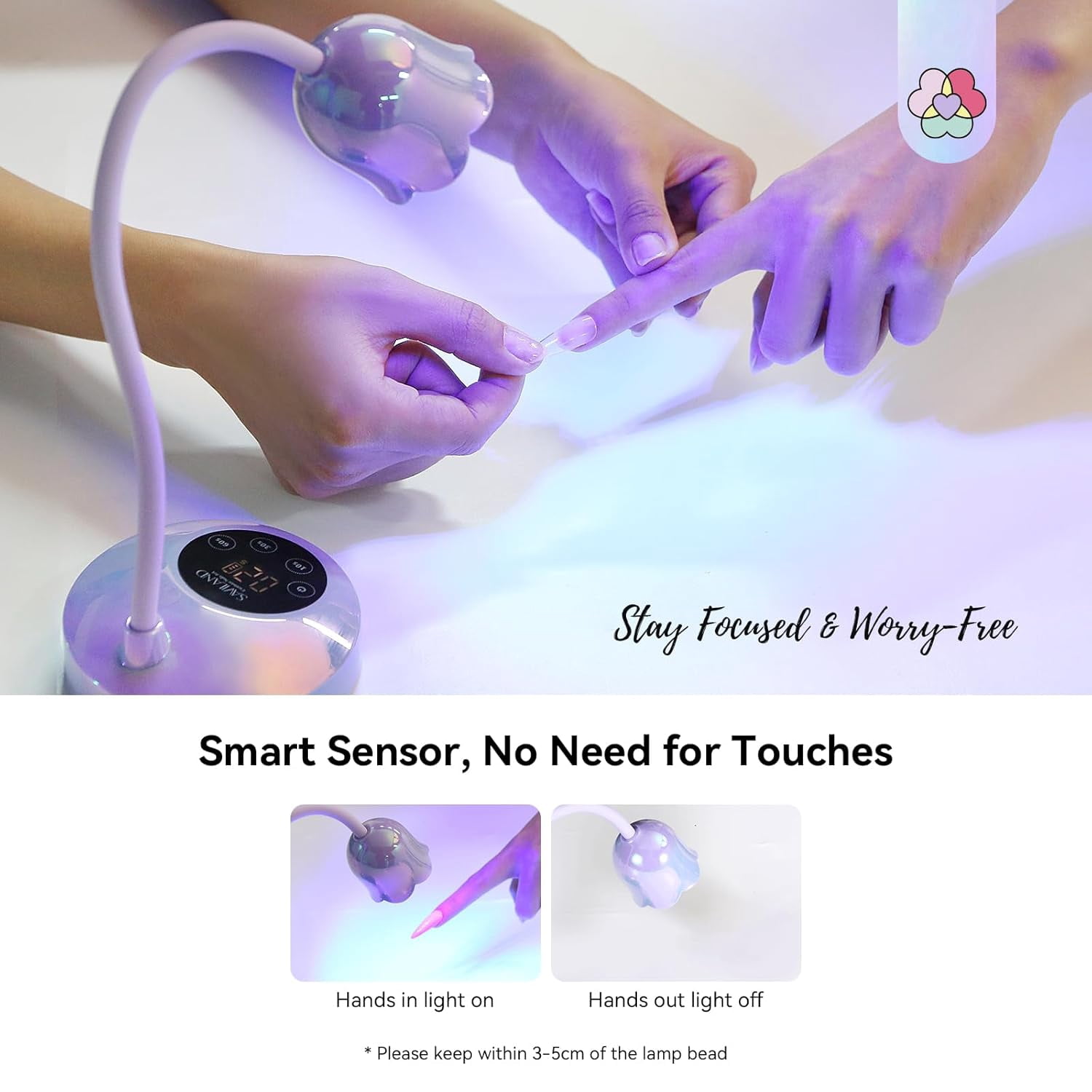 NEI Advanced 30W UV Nail Lamp: Purple Gel Nail Lamp Cordless U V Light for Gel Nails Smart Sensor LED Flash Cure Lamp lampara led para uñas Profesional Gooseneck 8S Fast Cure Nail Salon Manicure