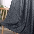 thumbnail image 4 of JIUZHEN Ombre Blackout Curtains - Grommet Top Gradient Damask Pattern Thermal Insulated Drapes for Living Room and Bedroom, 2 Panels, 52 x 63 Inch Length, Black, 4 of 7