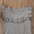 thumbnail image 6 of Douhoow Baby Girls Summer Sleeveless Romper Infant Solid Color Round Collar Ruffle Jumpsuit, 6 of 8