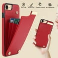 thumbnail image 5 of Feishell for iPhone 7/8/SE 2020/SE 2022 4.7 inch Back Wallet Case with Back Accordion Folding Card Holder,Shockproof Premium PU Leather Button Card Slots Anti-Scratch Phone Case,Red, 5 of 7