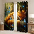 thumbnail image 2 of Cartoon Fox Windows Drapes Block 30%-50% Light,Cute Girl Butterfly Animal Home Decor Curtains for Living Room,Natural Landscape Window Drapes 38Wx54L Inches Set of 2 Panels, 2 of 6