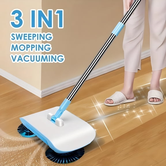 CURYMAY 2026 New Hand Push Sweeper,3-In-1 Vacuum,Easy Roll and Hepa Filter,Plastic Design,For Home Cleaning,Multi-Surface Use for Floors, Carpets, Kitchens, Living Rooms, Offices, Indoor Spaces