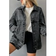 thumbnail image 4 of Eytino Womens Denim Jacket Oversized Jean Jacket Casual Long Sleeve Drop Shoulder Button Front Jean Jacket Coat with Pockets, 4 of 9