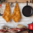thumbnail image 6 of Orange Geometric Kitchen Towels Set of 3, Modern Luxury Aesthetic Abstract Motifs Absorbent Dish Towels for Kitchen, Microfiber Hand Towel, Quick Drying Tea Towel for Cleaning Decorative Dishcloths, 6 of 7
