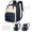 Blue, variant on Diaper Bag Backpack, Extra Large for Twins & 2 Kids, Expandable 25‑37L Travel Baby Bag with Changing Pad & Earphone Hole, Apricot Green