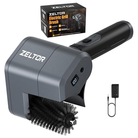 Cordless Electric Grill Brush 12V BBQ Grate Cleaner Stable 400 RPM Motor 1500mAh Rechargeable Battery Portable Grill Cleaning Tool for Backyard Patio Camping Tailgate Outdoor Barbecue Perfect BBQ Acc