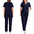 thumbnail image 4 of Natural Uniforms Womens Cool Stretch Modern Tuck-In Top Yoga Jogger Scrub Set with Regular and Petite Sizes 2025 Navy XXL, 4 of 4