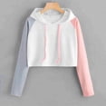 thumbnail image 2 of Plus Size Women Hooded Long Sleeve Color Block Sweatshirt Casual Comfortable Versatile Pullover Top, 2 of 3