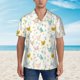 thumbnail image 2 of Balery Chicken Camisas hawaianas de manga corta para hombre, camisas playeras de corte holgado, camisas de vacaciones con botones,Large, 2 of 7
