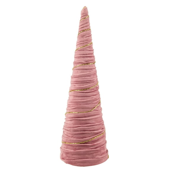 Northlight Twisted Cone Tree with Shiny Garland Christmas Decoration - 15.25" - Pink