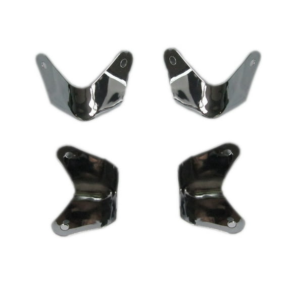 8x Corner Protectors 2 Leg Guitar AMP Amplifier Cabinet Corners Polished Chrome For Fender