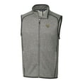 thumbnail image 2 of Men's Cutter & Buck Heather Gray Jacksonville Jaguars Big & Tall Mainsail Sweater Knit Fleece Full-Zip Vest, 2 of 3