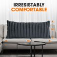 thumbnail image 4 of Cheer Collection Faux Fur Long Body Pillow - Accent Throw Pillow for Bed and Couch - Decorative Lumbar Pillow with Insert, Gray (18" x 40"), 4 of 4