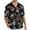 Black, variant on Mens Hawaiian Shirts Short Sleeve Floral Tropical Beach Casual Button Down Shirts Grey Leaves XL