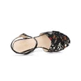 thumbnail image 4 of BLISSFUL STEP Women's Shoes Floral Pattern Platform Chunky Heel Open Toe Slingback Buckle Strap  Sandals Black 7.5, 4 of 7
