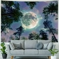 thumbnail image 4 of Shiartex  Trippy Moon Forest Ceiling Tapestry for Bedroom Aesthetic, Cool Psychedelic Trees Starry Night Galaxy Sky Tapestry Wall Hanging, Tapestries Poster Blanket Dorm Home Decor 60x50inch, 4 of 6