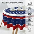 thumbnail image 7 of Giyblacko 4th Of July Tablecloth Round 60 Inch Patriotic Memorial Independence Day Table Cloth American Flag Blue Tablecloths Polyester Fabric Farmhouse Rustic Table Cover, 7 of 7