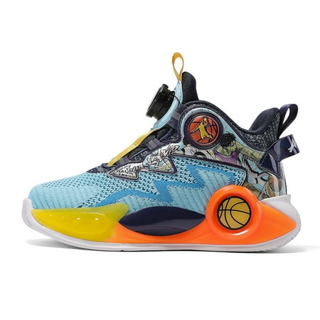 

basketball shoes for boys girls Breathable Lightweight leisure lace up nonslip kids sport shoes soft Cotton lining durable rubber sole outdoors motion(Little Kid/Big Kid)