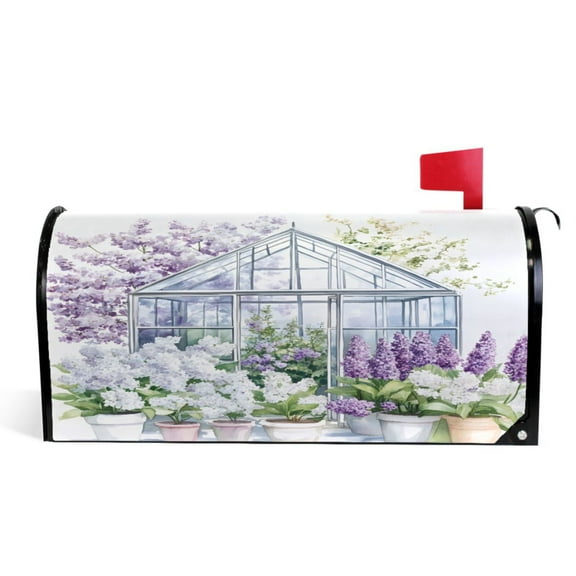 Ryvnso Mailbox Cover Flowers Lavender Magnetic Mailbox Wrap Standard Size 21x18 Inch