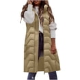 thumbnail image 3 of Hvyesh 2024 Winter Puffer Coats Women's Hooded Long Down Vest Full-Zip Sleeveless Puffer Vest Fashionable Coats Jacket, 3 of 6