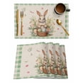 thumbnail image 2 of Easter Rabbit Watercolor Flower Kitchen Dining Table r Accessories 4/6pcs Placemat Heat Resistant Tableware Mat, 2 of 7