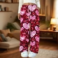 thumbnail image 2 of Flannel Pajama Pants Women Fluffy Fleece Lounge Pants Fuzzy Warm Pj Bottoms Cute Love Heart Graphic Loungewear Pant, 2 of 4