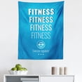 thumbnail image 1 of Fitness Tapestry, Motivation Regular Exercise Theme Fitness Words Checkered Backdrop Typography, Fabric Wall Hanging Decor for Bedroom Living Room Dorm, 5 Sizes, Pale Blue White, by Ambesonne, 1 of 1