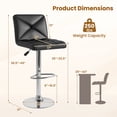 thumbnail image 3 of Gymax Tabourets de Bar 4 Pcs en Cuir PU Pivotants Chaises de Bar Hauteur Réglable Tabourets Rembourrés Noir, 3 of 10