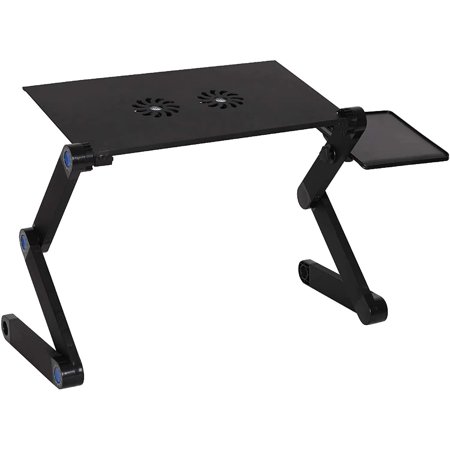 Foldable Aluminum Laptop Desk Adjustable Portable Table Stand with 2...