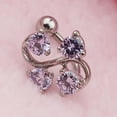 thumbnail image 2 of 2 Uds 14G Cristal De Circón Barra  Piercing Para El Zulema Anillos de vientre de acero inoxidable, 2 of 8