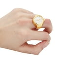 thumbnail image 4 of Watches,Finger  Watch Round Dial Rose Flower Pattern Women Finger Quartz Watch, 4 of 8