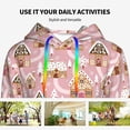 thumbnail image 4 of Wukai Gingerbread Houses Pink Wonderland Print Womens Hoodies Fleece Sweatshirts Long Sleeve Sweaters Pullover Fall Outfits Winter Clothes-Small, 4 of 7