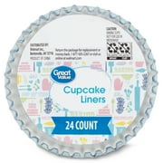 Great Value Cupcake Liners, Metallic Blue, 24 Count