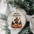thumbnail image 3 of Happy Halloween Mastiff Witches Hat Pumpkin Carving Ceramic Round Ornament Mastiffs Dog Lover Gifts Idea Home Tree Decor - 02019, 3 of 5