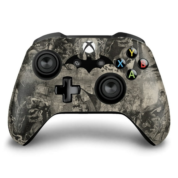Head Case Designs Officially Licensed Batman DC Comics Logos And Comic Book Collage Distressed Vinyl Skin Decal Compatible with Microsoft Xbox One S / X Controller