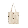 thumbnail image 1 of Bolso de lona con bordado de flores, bolso de mano elegante y elegante de gran capacidad para libros de PC, trabajo escolar, tamaño libre de albaricoque, 1 of 14