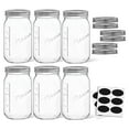 thumbnail image 2 of Wide Mason Jars with Airtight Lids, Labels and Measures - 32 oz - [Set of 6] Airtight Canning Jars, Glass Storage Jars, 2 of 11