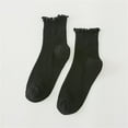 thumbnail image 2 of XIAQUJ Womens Socks with Ruffled Hem And Low Ankle Lace Sock Slippers Black One Size, 2 of 3