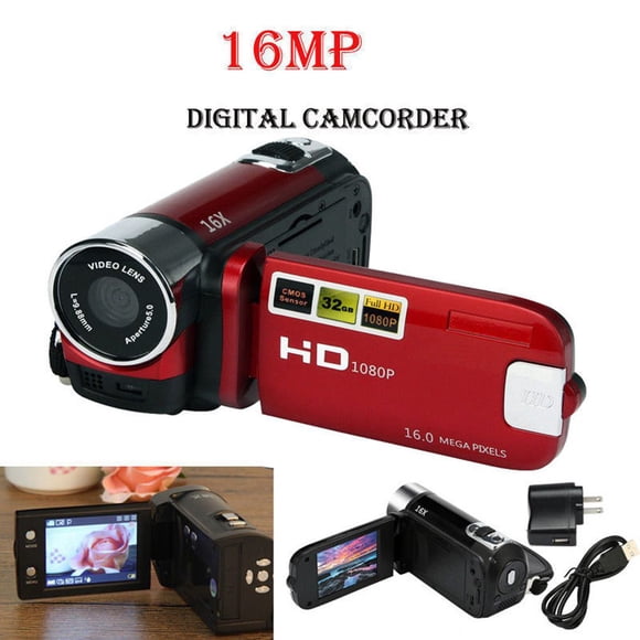 Cámara Digital de Mano Inteprter 16X USB Recargable Color Rojo