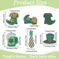 thumbnail image 2 of 1 caja de 16 piezas de 4 estilos de dijes de trébol de cuatro hojas, dijes de acrílico para el Día de San Patricio, sombrero, corbata, botas, cerveza, dije festivo irlandés, 2 of 5