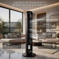 thumbnail image 3 of Ventilador de Torre DE 100cm, Ultra Silencioso, Oscilante 70°, 3 Velocidades, Bajo Ruido, 50W, 127V-60Hz, Portátil y Ligero, Diseño Compacto, para Dormitorio, Sala, Cocina y Oficina, 3 of 7