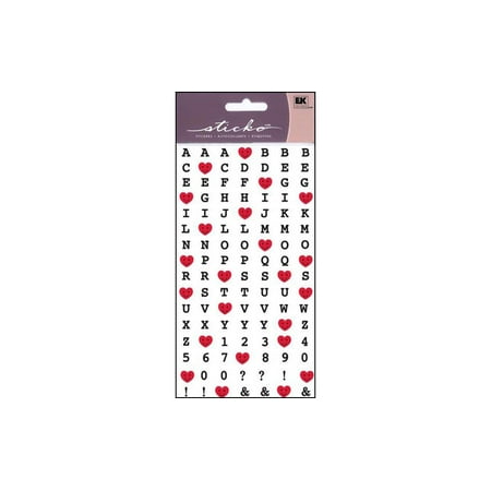 Ek Success Heart - EK Sticko Sticker Alpha Happy Heart Alphabet