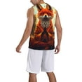 thumbnail image 2 of Sikiie Maple Leaf Meditating Fox Basketball Jersey Reversible Men's Mesh Athletic Sports Shirts Training Practice S-4XLXX-Large, 2 of 6