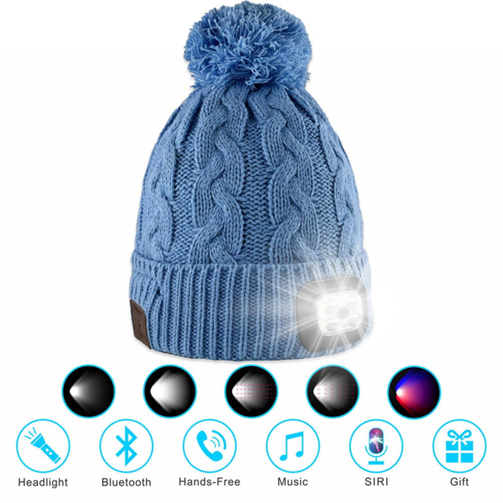Bluetooth Hat with Light USB Rechargeable Knit Beanies Hat for Fishing  Running Hiking Gardening Camping Christmas Valentines Birthday Gifts or Stocking  Stuffers for Men Women Teens