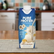 (3 pack) Pure Protein Shake, Vanilla Milkshake, Gluten Free, 30g Protein, 11 fl oz, 4 Pack